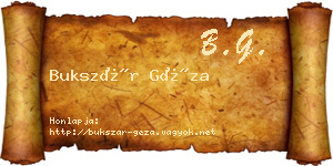 Bukszár Géza névjegykártya