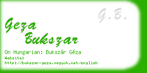 geza bukszar business card