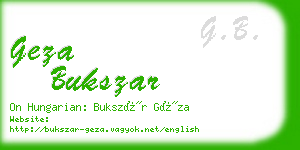geza bukszar business card